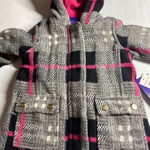 Madden Girl 2T Plaid Coat Hood Pockets Zipper